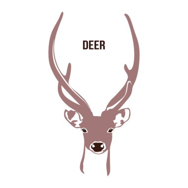 geyik vektör logosu, beyaz arkaplanda izole.