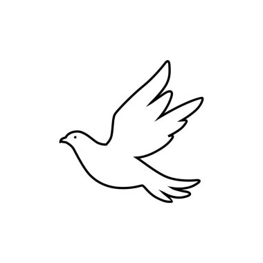 Güvercin çizgi sembolü vektör çizimi