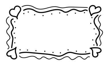 Mesajınız için çerçeve, karalama aşk çerçevesi