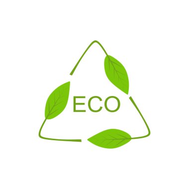 Yapraklı yeşil eko sembolünün vektör logosu