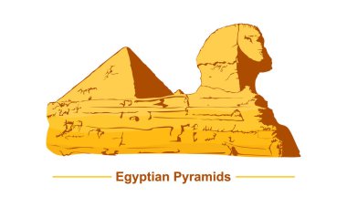  Mısır Piramitleri. Mısır. Vektör illüstrasyonu