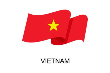 Vietnam vektörünü işaretle. Beyaz arka planda Vietnam bayrağı. eps10