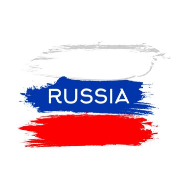 Rusya bayrak fırçası konsepti. Rusya bayrağı grunge tarzı afiş arkaplanı