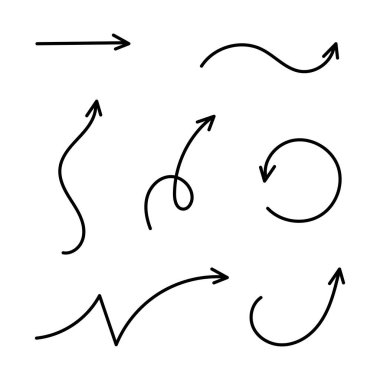 El çizilmiş oklar, vektör illüstrasyonu