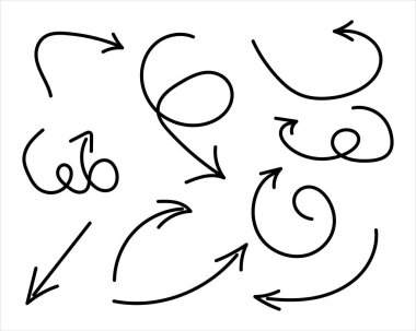 El çizilmiş oklar, vektör illüstrasyonu