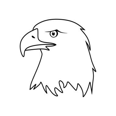El çizimi Kartal kafası. Doğrusal Kartal işaret vektörü eps10