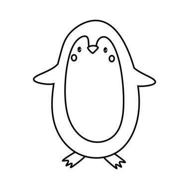 Şirin penguen kuş çizgi film vektör çizimi grafik tasarımı