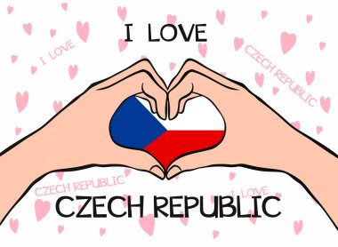 hands showing   heart gesture.  I love Czech Republic