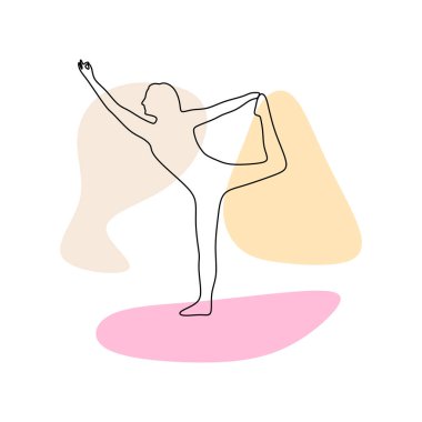 Yoga pozu veren bir kadının vektör çizimi