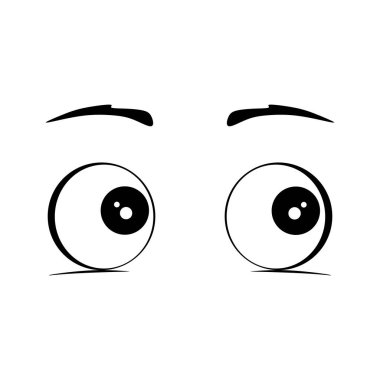  Isolated cartoon view. Cartoon look eyes to the right vector illustration