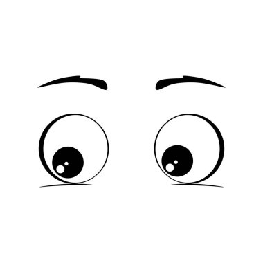 Isolated look up eyes cartoon. Vector illustration.