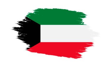  Kuveyt Vektör Bayrağı. Grunge Kuveyt Bayrağı. Grunge desenli Kuveyt Bayrağı. Vektör illüstrasyonu