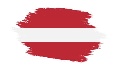 Letonya Vektör Bayrağı. Grunge Letonya Bayrağı. Grunge desenli Letonya Bayrağı. Vektör illüstrasyonu.