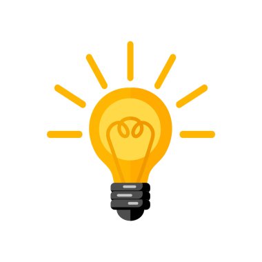 Light bulb vector icon. Lighting electric lamp 