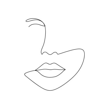  Line continuous woman portret. vector illustration