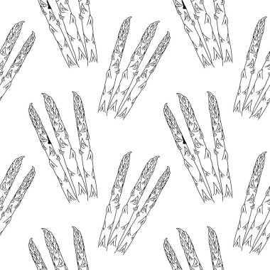  Linear Asparagus seamless pattern. Asparagus Seamless pattern, background for print. vector illustration