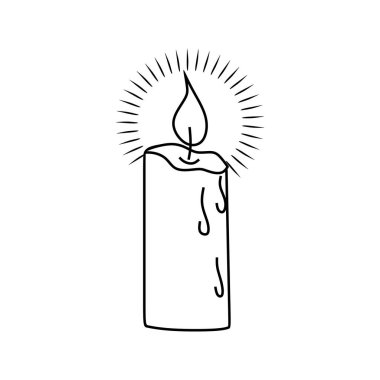 sketch candle icon, illustration on white background