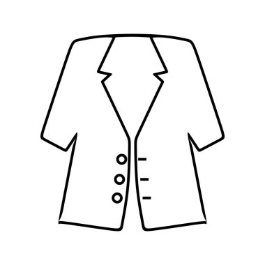 Linear female jacket icon. Thin line blazer vector isolated on white background. blazer fashion illustration. Jacket hand drawing 