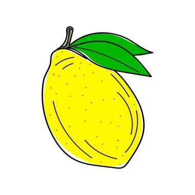 Elle çizilmiş limon meyvesinin vektör çizimi