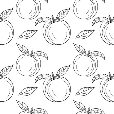  Linear Peach seamless pattern. Apricot Seamless pattern, background for print. hand drawing Peach background. vector illustration