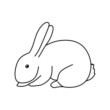 Tatlı bir çizgi film tavşanının vektör çizimi