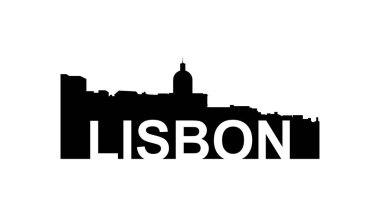 vector illustration of city skyline Lisbon