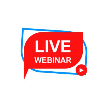 Live webinar button, icon, emblem. Live webinar shortcut.
