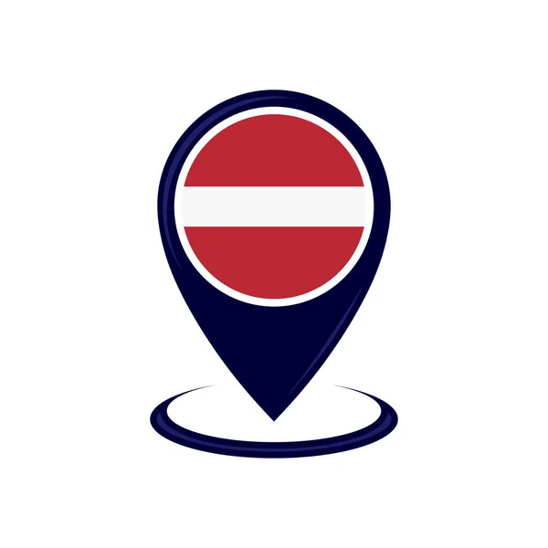 Location Icon Latvia Flag Isolated Latvia Flag Map Pointer Icon — Stock Vector