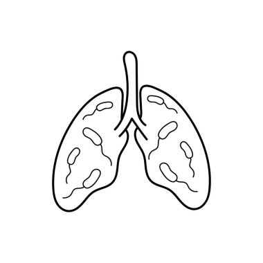lung with legionella bacteria icon vector illustration