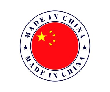 Made in China icon. Made in China circle label. Stamp made in with country flag China. Vector illustration eps10