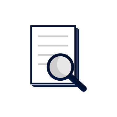 Magnifying glass with checklist on clipboard paper. Concept business icons vector illustration