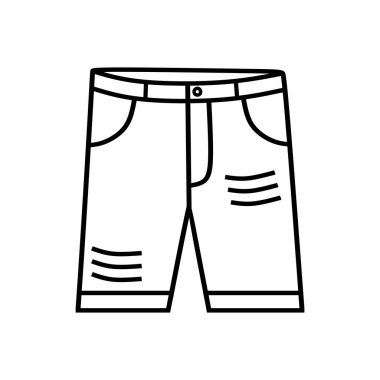 Erkek şort simgesi Web, mobil ve infographics kroki. Vektör izole simgesi el çekilmiş