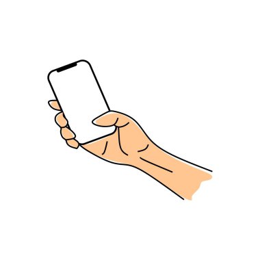 hand holding smartphone with empty space for your text