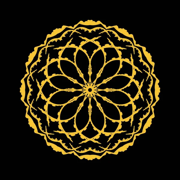 Mandala circular . Arabesque vector. Gold round pattern on black background. vector eps10.