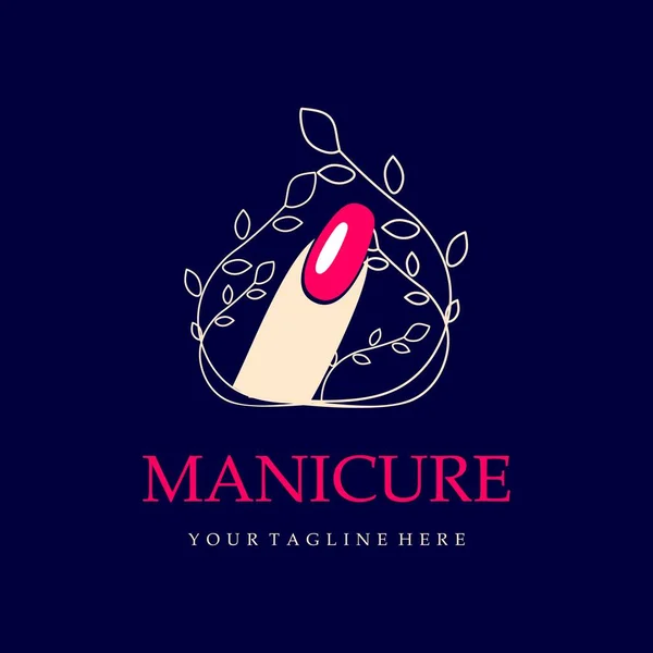 Manicure Logo Colorful Floral Elements — Stock Vector