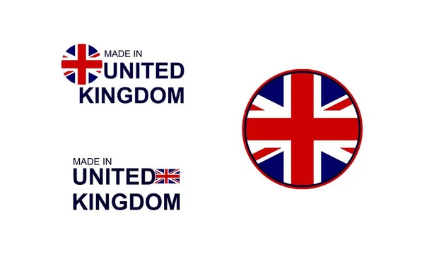 Made in United Kingdom icon. Made in United Kingdom circle label. Stamp made in with country flag United Kingdom. Vector illustration eps10