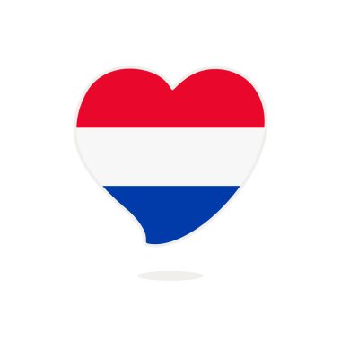 Netherlands heart flag, vector illustration on a white background