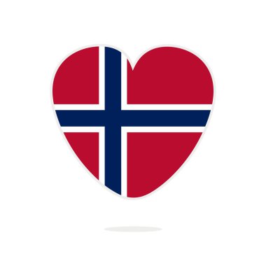 Norway heart flag, vector illustration on a white background