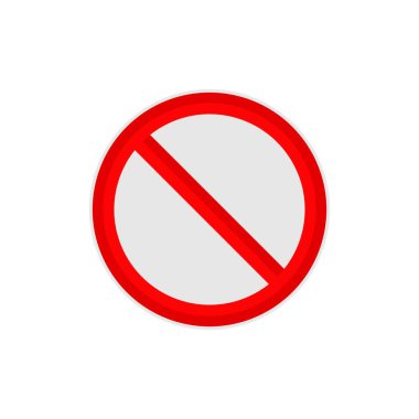 No sign isolated. Red no symbol. Circle red warning icon. Template for button or web applications. simple icon illustration clipart