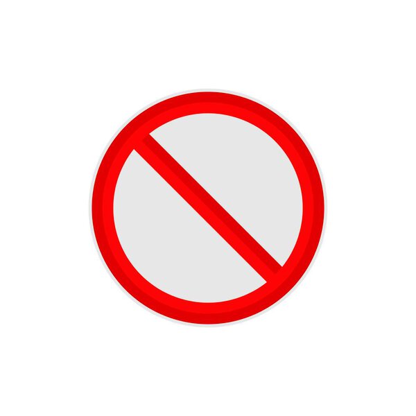 No sign isolated. Red no symbol. Circle red warning icon. Template for button or web applications. simple icon illustration