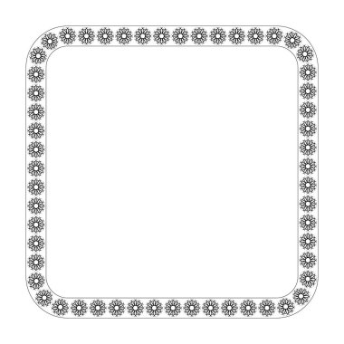 Ornamental square frame isolated on white background. Cute frame for your design. Vector eps10.