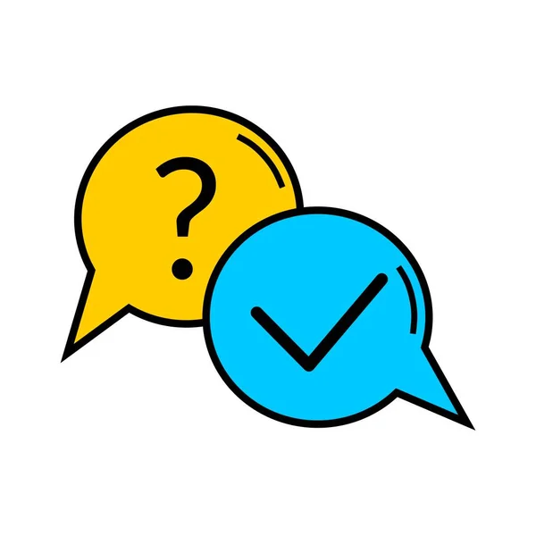 Overview Speech Bubbles Reaction Answer Confirmation Icon Poll Reaction Flat — Stok Vektör