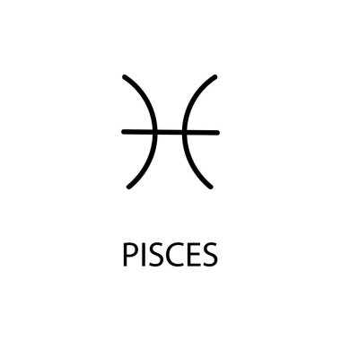 Pisces zodiac sign icon. trendy flat style design.