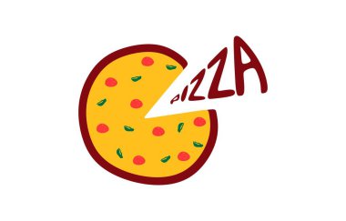 Pizza ikonu. Fast food sembolü. vektör illüstrasyonu