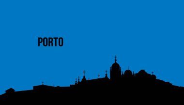 Porto city skyline, vector illustration