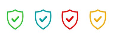 Koruma ikonu vektörü. Beyaz arkaplanda güvenlik simgesi