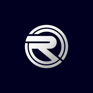R harfi logo tasarım şablonu, modern ve zarif tasarım, vektör illüstrasyonu
