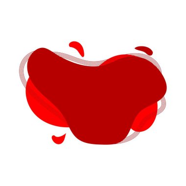 Kırmızı modern vektör bayrağı. Memphis tasarım tarzında düz geometrik şekil. Web veya yazdırma tasarımında kullanmak için soyut pankart şablonu