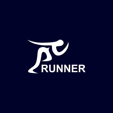 Koşu logosu tasarımı. Şirket kimliği için vektör logotype