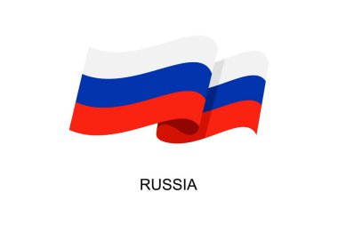  Rusya bayrak vektörü. Beyaz arka planda Rus bayrağı. Vektör illüstrasyonu E10